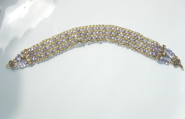Fifiany & Co. Purple and Gold Beaded Collar