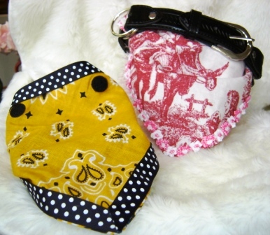 Fifiany & Co. Pet Yellow and Red Bandanas,  Scarves and Leather Dog Collars